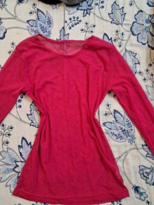 Sheer hot pink top