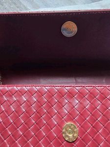 Estee Lauder Woven Clutch with Gold Chain
