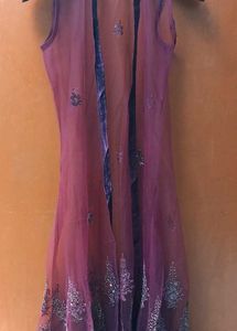 Elegant Purple Embellished Shrug