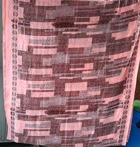 Pink Saree with Geometric Print