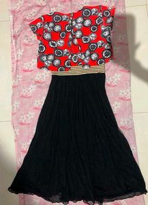 Red Clock Print cute Dress