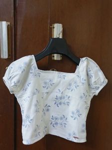 Cute Floral Print Cropped Top