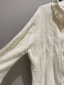 Cream Knit Zip-Up Sweater