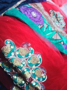 Ghagara With Blouse And Odani Contrast