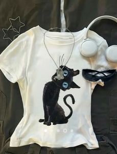 Cute Black Cat Graphic Tee