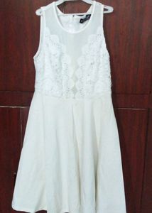 Gorgeous White Frock With Netted Opening From USA