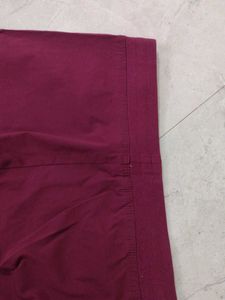 Maroon Wide Leg Casual Pants
