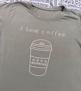 Sage Green 'I Love Coffee' Tee