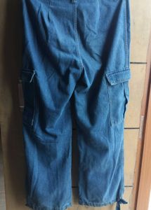 Women's Blue heavy Denim Cargo Pants
