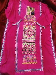 Pink printed Kurta pure cotton
