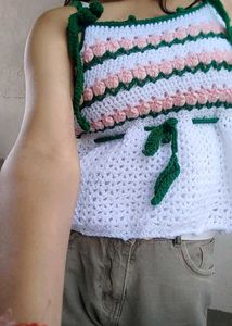 Crochet babydoll Crop Top