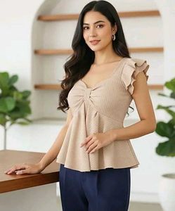 Chic Bow Detail Peplum Top