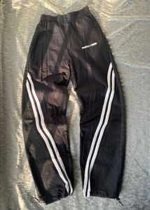 Striped Black half denim Joggers