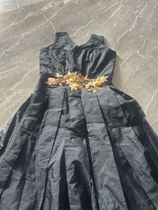 Elegant Black Embroidered Gown