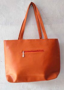 Orange Tote Bag with Embellishment