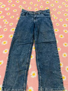 Blue Wash Wide Leg Jeans