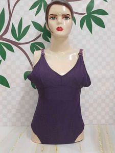 (700)Purple V-Neck Bodysuit