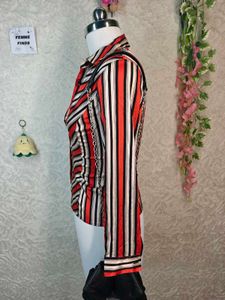 Chic Striped Button-Up Blouse