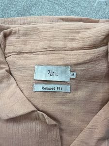 Peach Relaxed Fit Button-Up Shirt