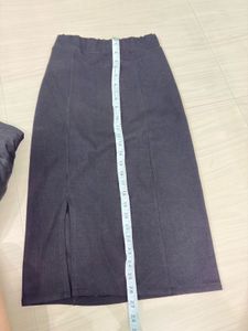 Black Slit Midi Skirt