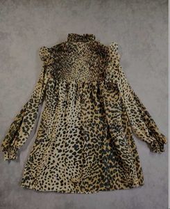 Zara Leopard Print Smocked dress