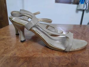 Beautiful Beige Ankle Strap Pencil Heels