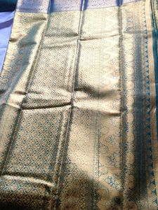 parrots and peacock theme Green &amp;blue saree