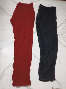 2 Women's Leggings - Red &amp; Black