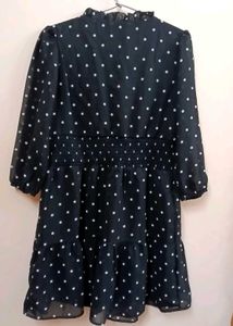 Black Polka Dot Dress - Size M