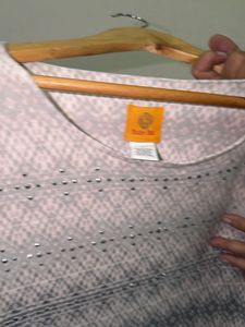 Grey Printed Tunic with Sequins