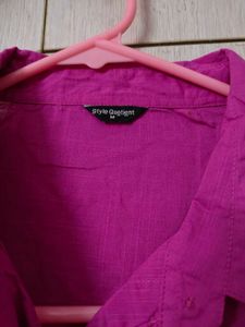 Style Quotient Vibrant Pink Button-Up Shirt