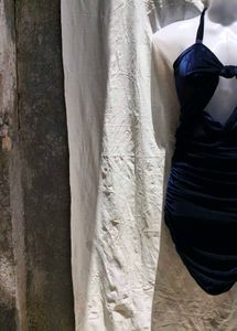 Velvet Bow Cutout Dress