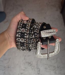 Embellished Belt with Rhinestone Buc