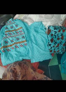 EleTeal Floral Palazzo Set with Jacket xxl size