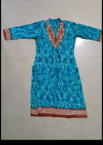 Blue &amp; Orange Kurta Set with Pants