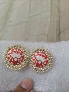 Pack of 2 Designer Round Enamel Earrings