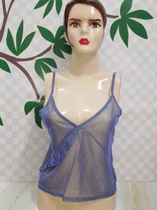 (100)Blue Sheer Cami