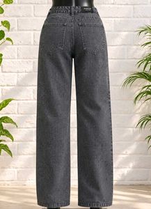 Stylish Grey Wide Leg Jeans