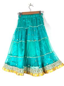 Green&amp;Yellow Embroided Ethnic Wear Set(Girl’s)