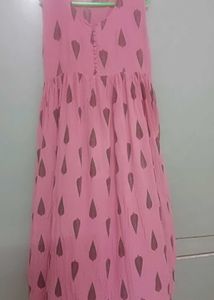 Pink Printed Ethnic Gown
