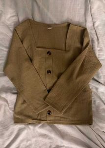 Cute brown square neck top