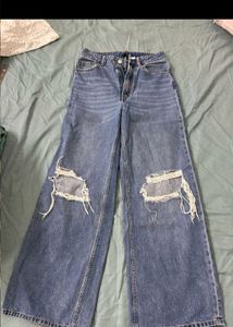 Distressed Wide Leg Jeans