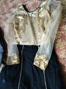 Black Golden Sequence Heavy Gown
