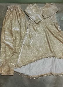 Sparkling Golden Kurta Set with paint
