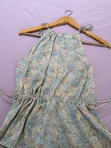 Floral Halter Top with Tie Detail