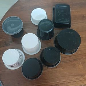 Set of 9 mixed food delivery containers