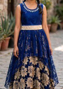 Elegant Royal Blue Lace Gown