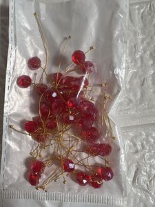 Beaded Jewelry Charms-Red Yellow &amp; Rose Gold