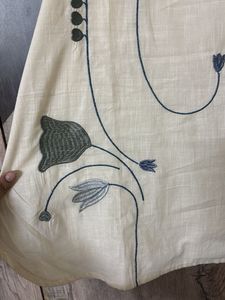 Cream Embroidered co-ord set with Flower Design