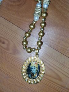 Krishna Pendant Gold Beaded Necklace
